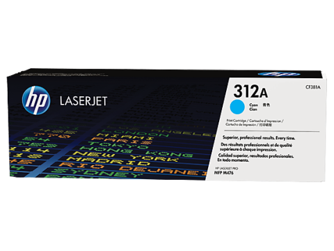 TONER HP 312A CF381A, Color: Cyan, Compatibilidad:LaserJet Pro M476dn/ M476dw/ M476nw, Rendimiento: 2700 páginas