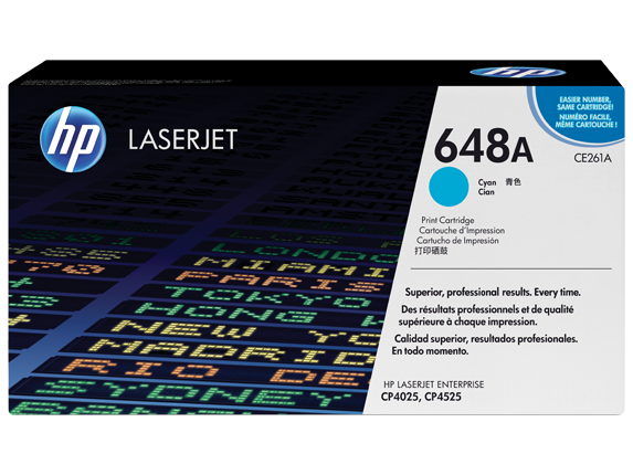 TONER HP CE261A, 648A CYAN, Color: Cian, Compatibilidad: HP LASERJET CP4025/CP4525/CP4525DN, Rendimiento: 11000 páginas.