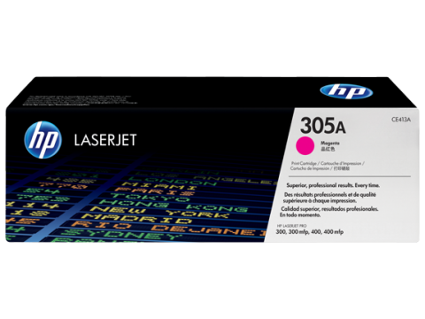 TONER HP CE413A , Color: Magenta, Compatibilidad. HP LASERJET PRO 300/400, Rendimiento: 2600 páginas.