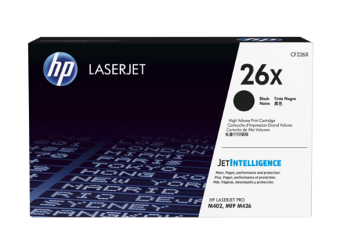 Toner HP 26X CF226X, Color: Negro, Compatibilidad: HP LaserJet Pro M402 series, HP LaserJet Pro MFP M426 series, Rendimiento: 9000 páginas.