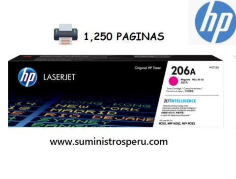 Toner HP 206A W2113a Magenta 1,250 paginas