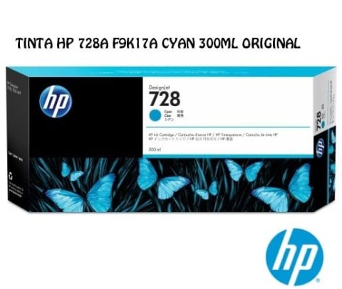 TINTA HP 728A F9K17A CYAN 300ML ORIGINAL