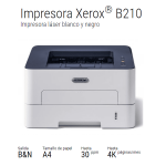 Impresora Xerox B210 V_DNIP Monocromatica velocidad impresión hasta 30 ppm para equipos de trabajo de 1 a 5 usuarios Impresora Xerox B210