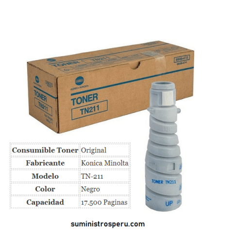 Toner Konica Minolta TN-211 Bizhub 200/222 original