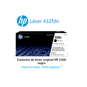 Toner HP 330A W1330A Negro Original 5,000 Paginas para HP Laser 408dn /432fdn Los tóner original HP Laser producen documentos nitidos Toner HP 330A W1330A