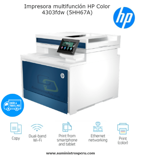 Impresora HP Color Pro 4303FDW Multifuncional- 35PPM 512MB 220V